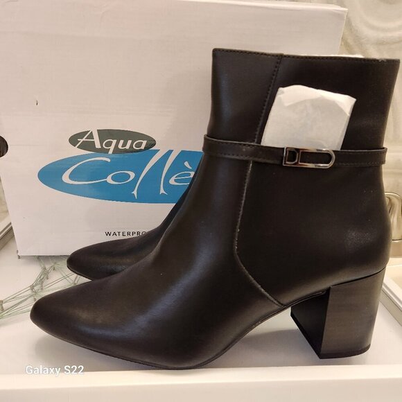 Aqua College Black Leather/Waterproof Boots. "Tatum". NIB. Size 10 - Picture 1 of 10